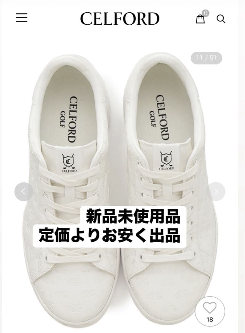 定価27500円【CELFORD GOLF】　ロゴエンボススパイクレスシューズ