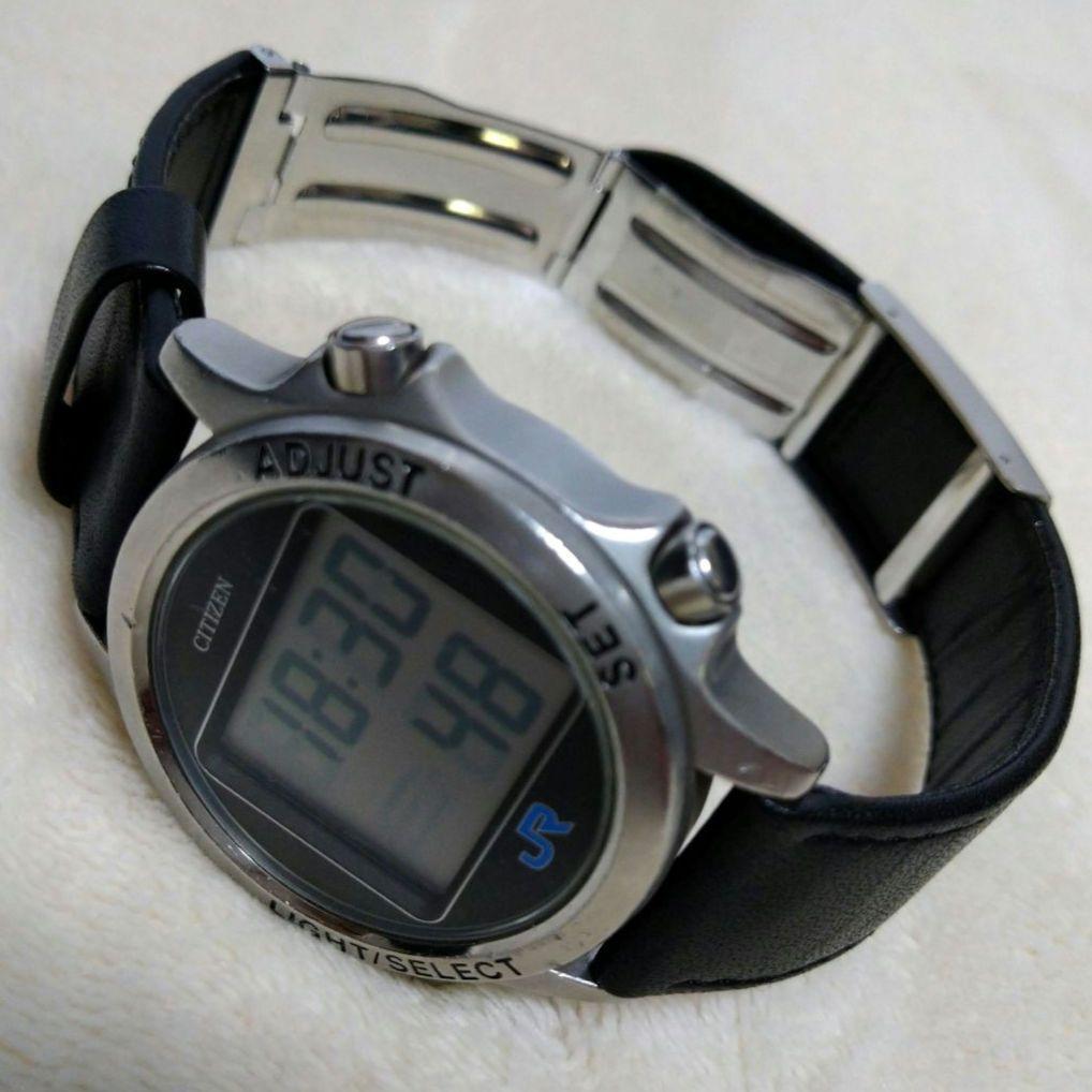 鉄道時計 CITIZENデジタル鉄道腕時計 JR西日本 社員支給品（稼働品