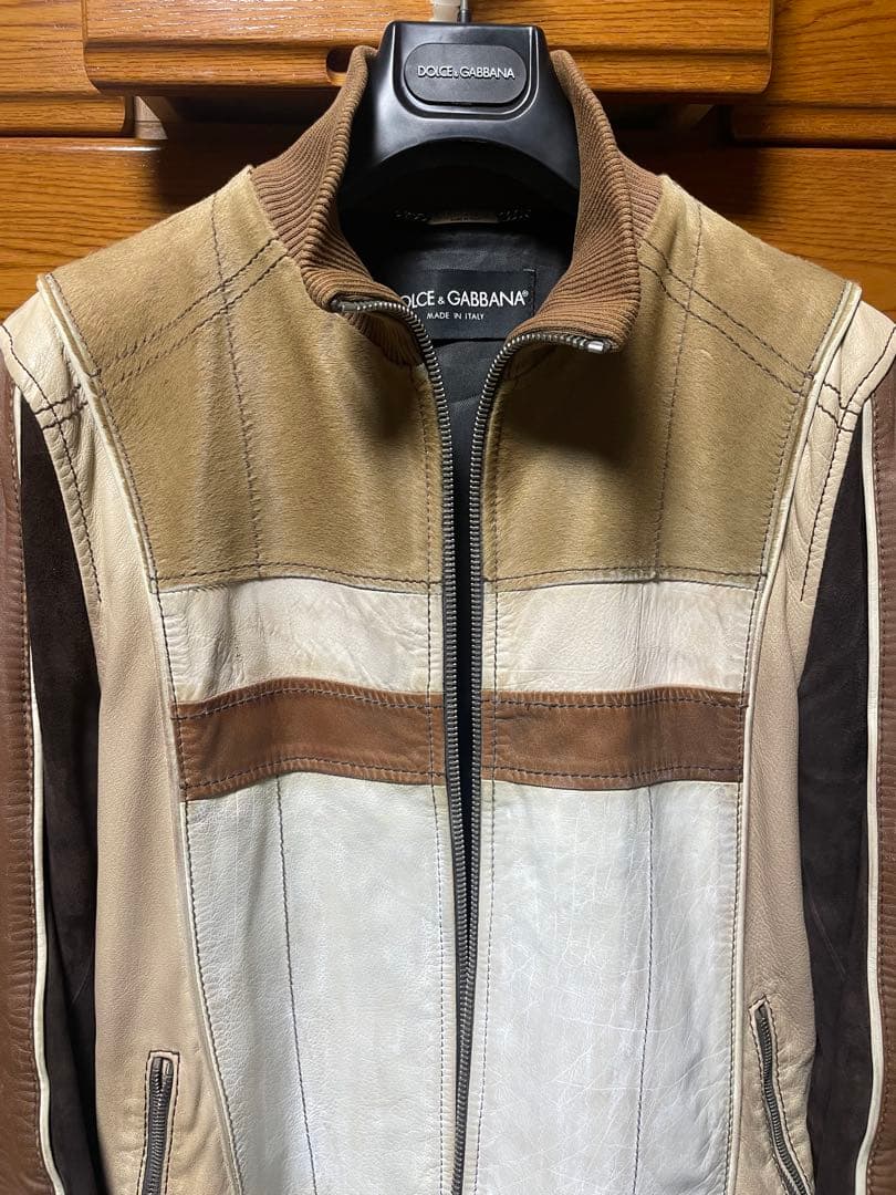 ドルチェ&ガッバーナ ドルガバ レザーブルゾン サイズ48相当 50サイズ