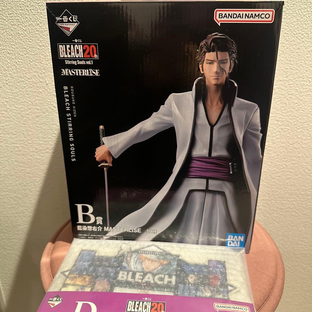 一番くじ　BLEACH B賞 藍染フィギュア　D賞ビジュアルスタンド付き