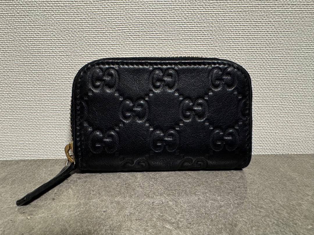 グッチ　ケース　グッチシマ　レザー　ブラック