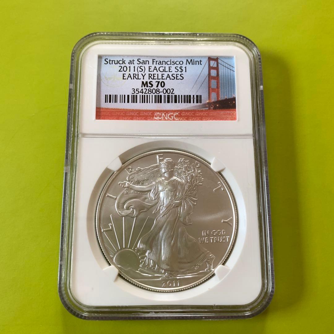 NGC鑑定済み 最高評価　MS70　2011年 アメリカ イーグル銀貨 1oz NGC鑑定済み 最高評価 MS70 2011年 アメリカ イーグル銀貨 1oz - メルカリ