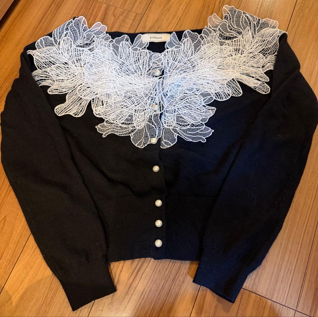 poláura レースフリルカーディガン - メルカリ
