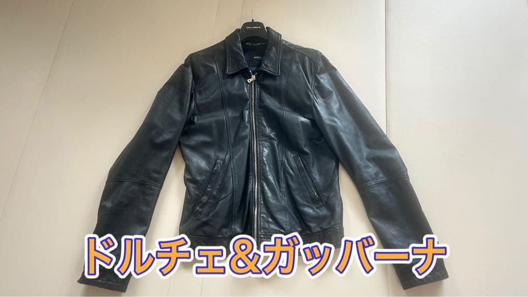 F*7様 DOLCE&GABBANA ブラックレザージャケット DOLCE&GABBANA レザージャケット ダブルジップ マルチジップ フェイク