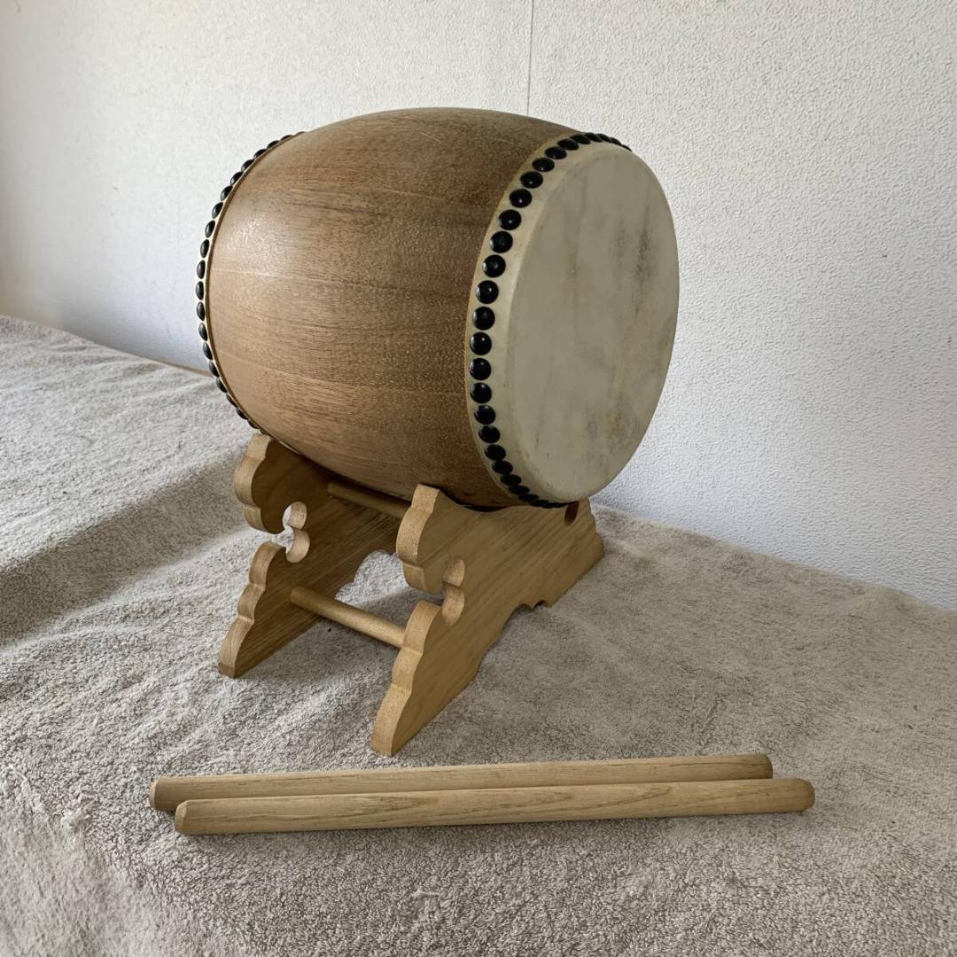 小さい太鼓 和太鼓 バチ付 縁起もの 祭り 祭 打楽器 和楽器 　XZ 3795