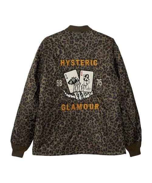ヒステリックグラマー KING & QUEEN刺繍 キルティングブルゾン カーキ HYSTERIC GLAMOUR（ヒステリックグラマー）の「KING & QUEEN刺繍