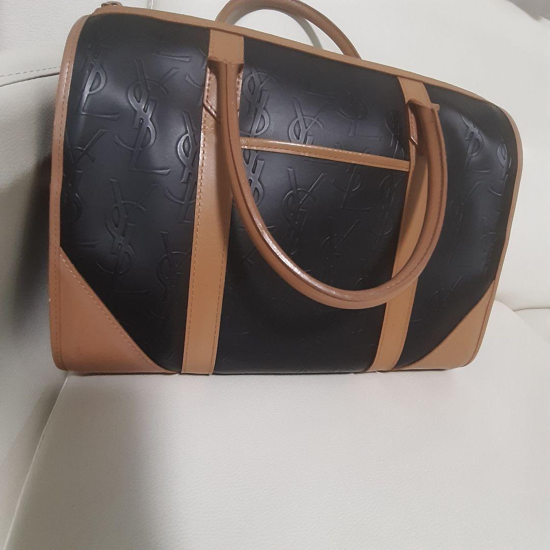 YSL エンボス加工 ハンドバッグ　イヴ・サンローラン　ミニボストン総柄　レザー Amazon | (イヴ・サンローラン)YVES SAINT LAURENT EASY(イージー