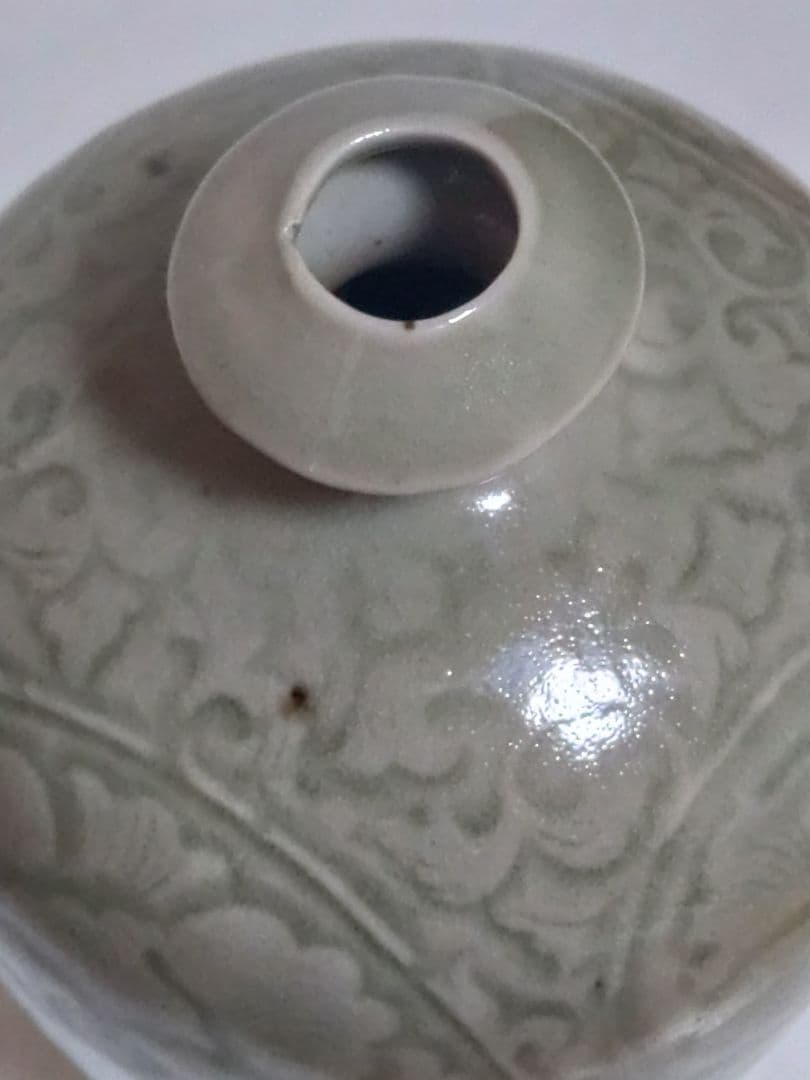 中国美術 古物 骨董 揚州窯 甁 唐草文 写し - メルカリ