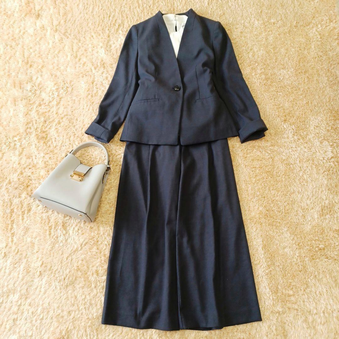 プラステ　リネンブレンド ストレッチ カラーレス ジャケット パンツ スーツ