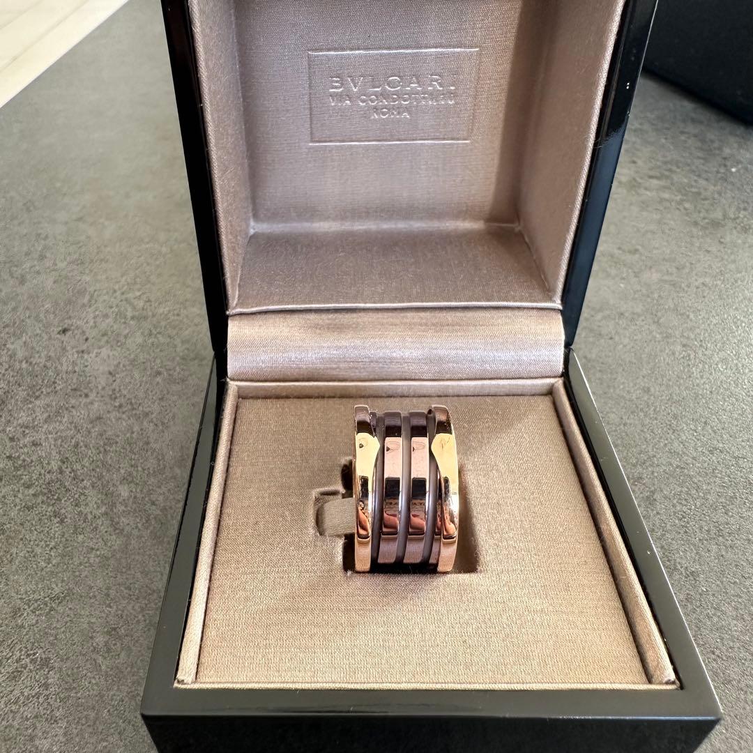 極美品 ブルガリ BVLGARI 4バンド ローマ リング K18 PG 52
