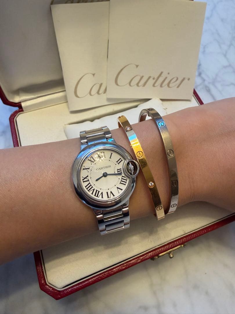 Cartier カルティエ バロンブルー28mm腕時計クォーツW69010Z4