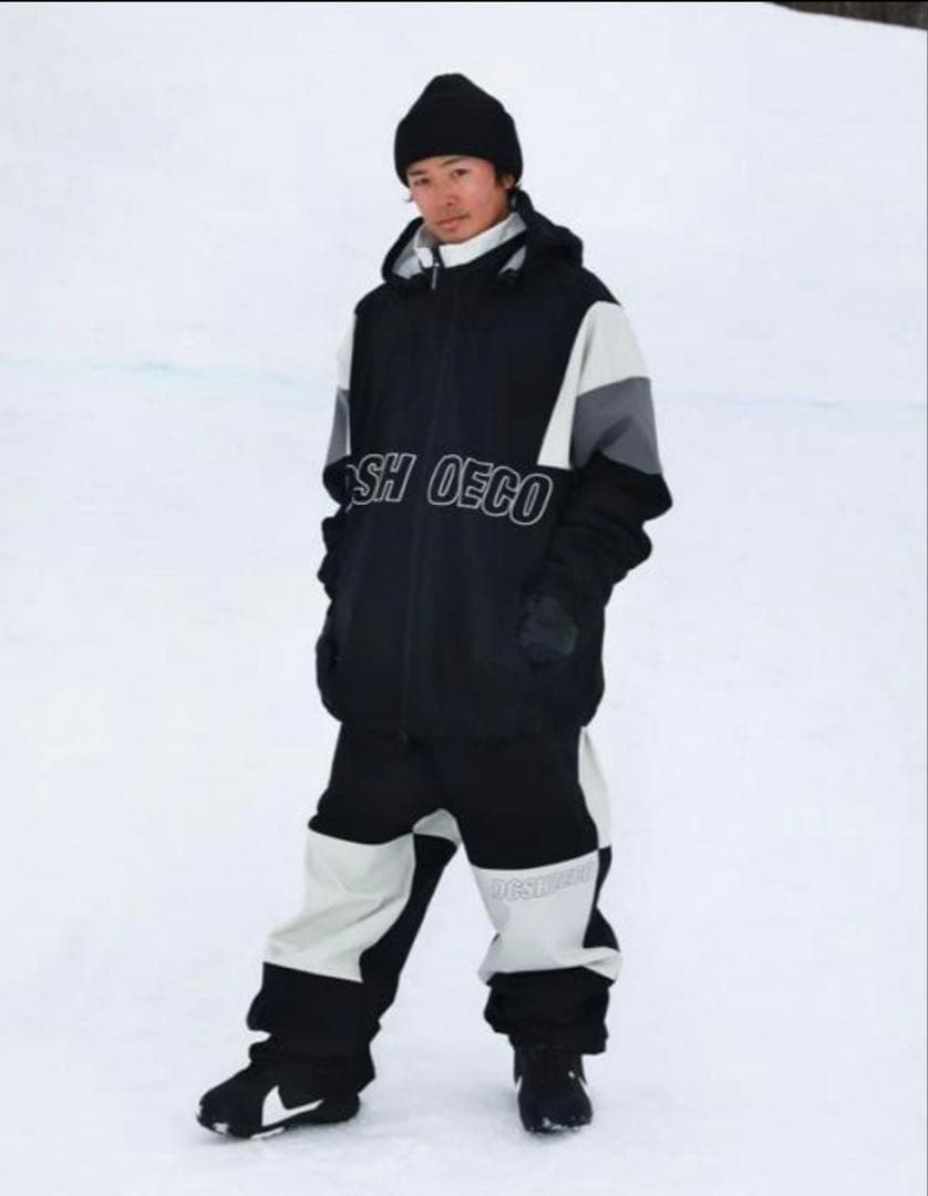 スノーボードウェア ホワイト　DC パンツ　L 白黒　スノボ　ブラック