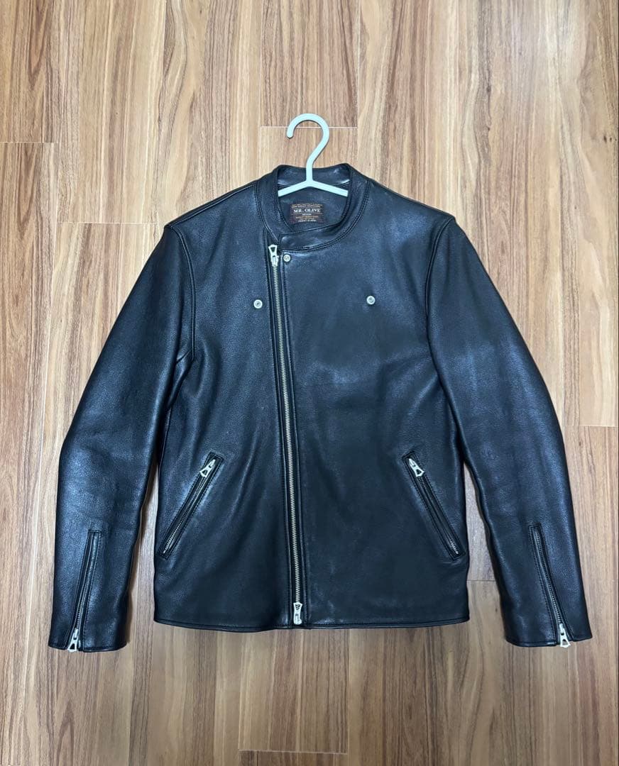 MR. OLIVE ブラック セミダブルライダースジャケット Mサイズ