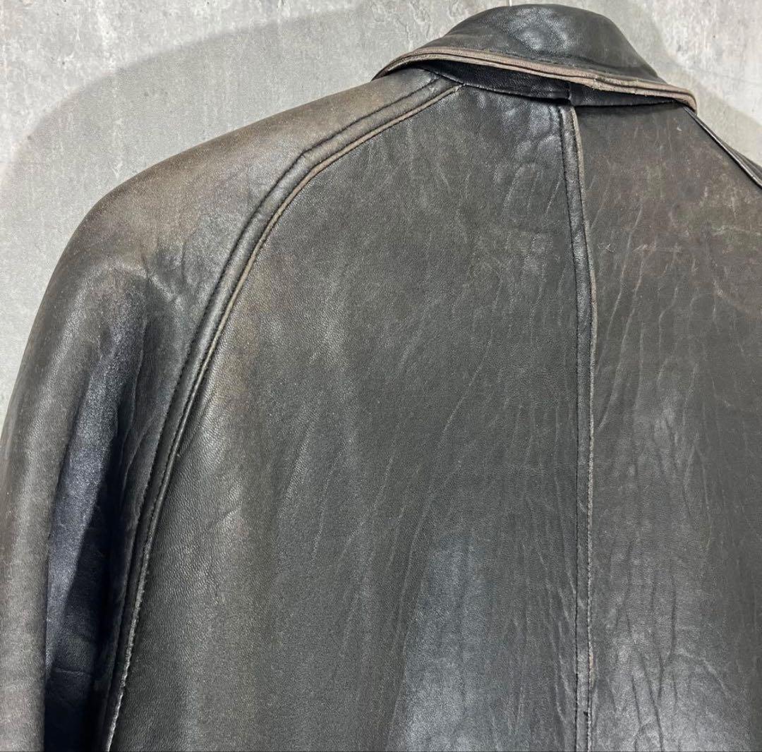 90s 羊革 ダブル レザージャケット L 黒 ラムレザー ペイズリー - メルカリ