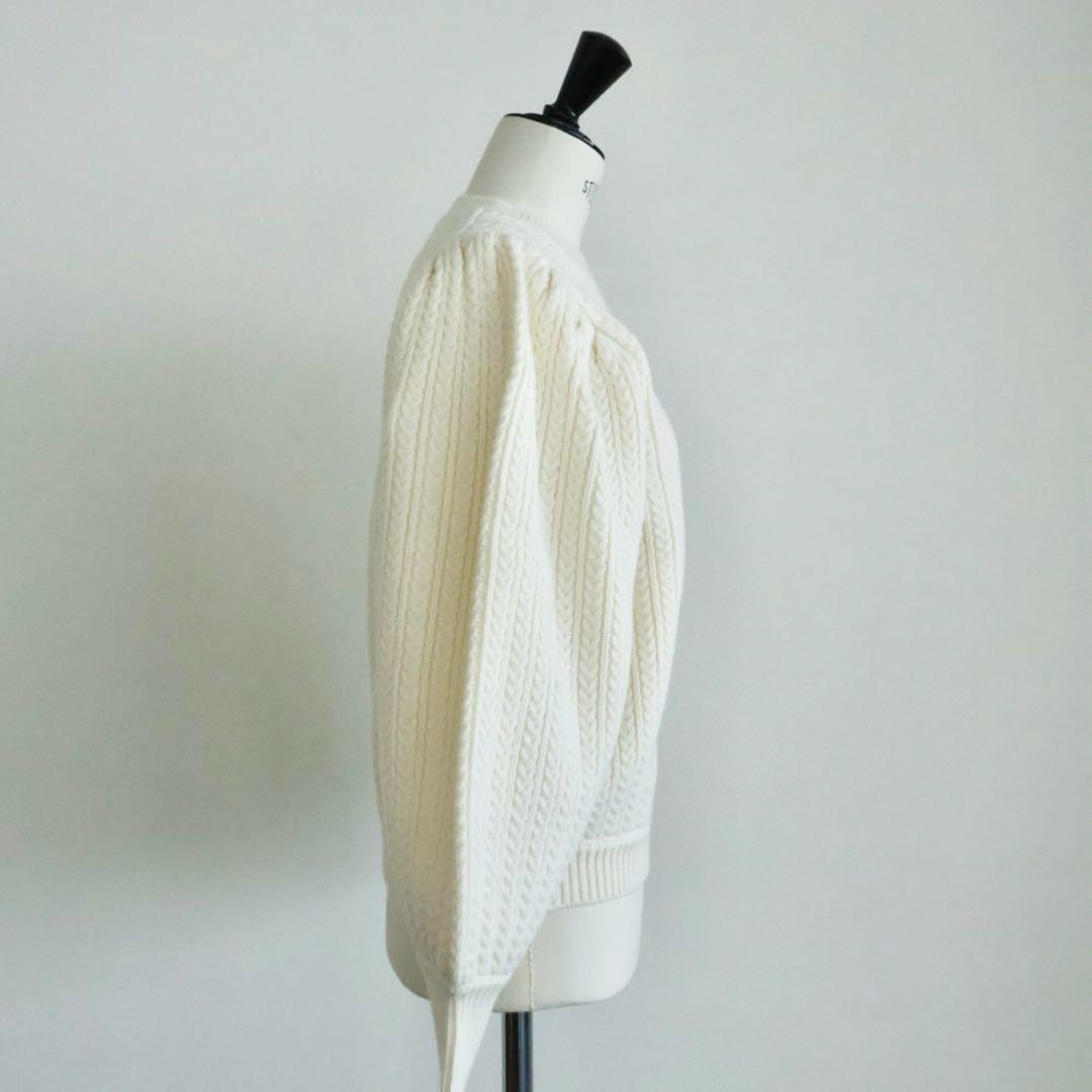 OHGA オーガ CABLE PUFF KNIT ホワイト