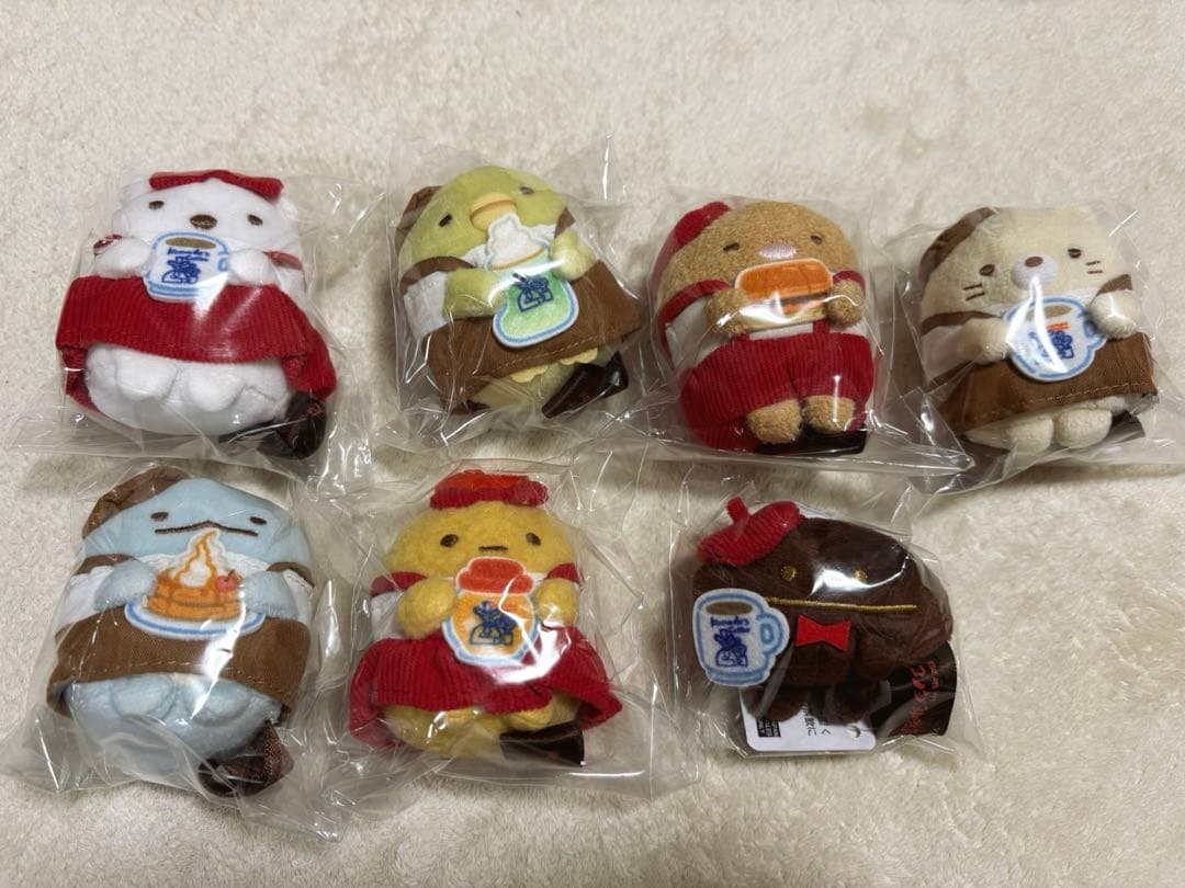 コメダ珈琲店×すみっコぐらし てのりぬいぐるみ　7点セット ロフト限定 コメダ珈琲店×すみっコぐらし」コラボグッズが発売！メニューを楽しむ