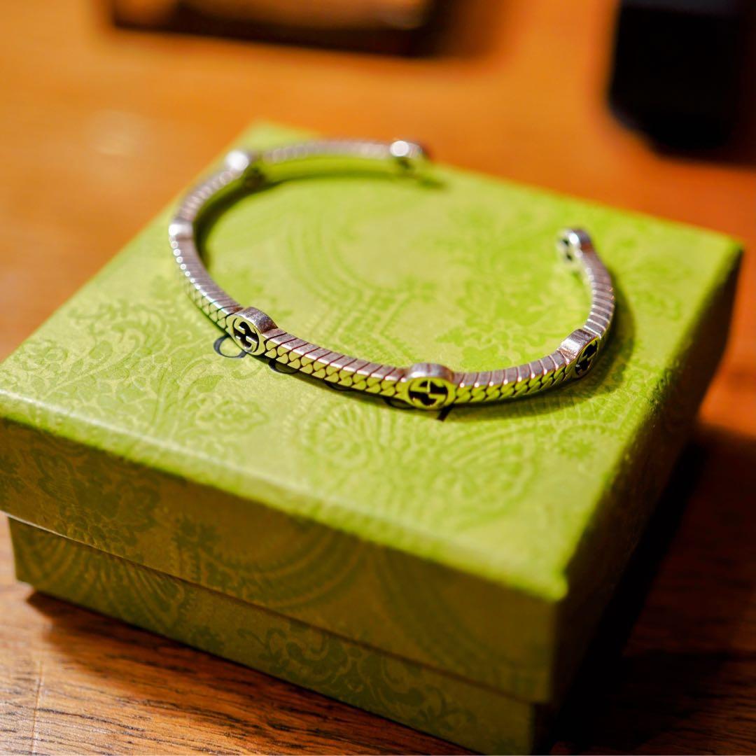 GUCCI グッチ　バングル　GG ブレスレット　メンズ　美品　正規 グッチ ブレスレット メンズ 正規品 GUCCI ブレスレット バングル GG＆