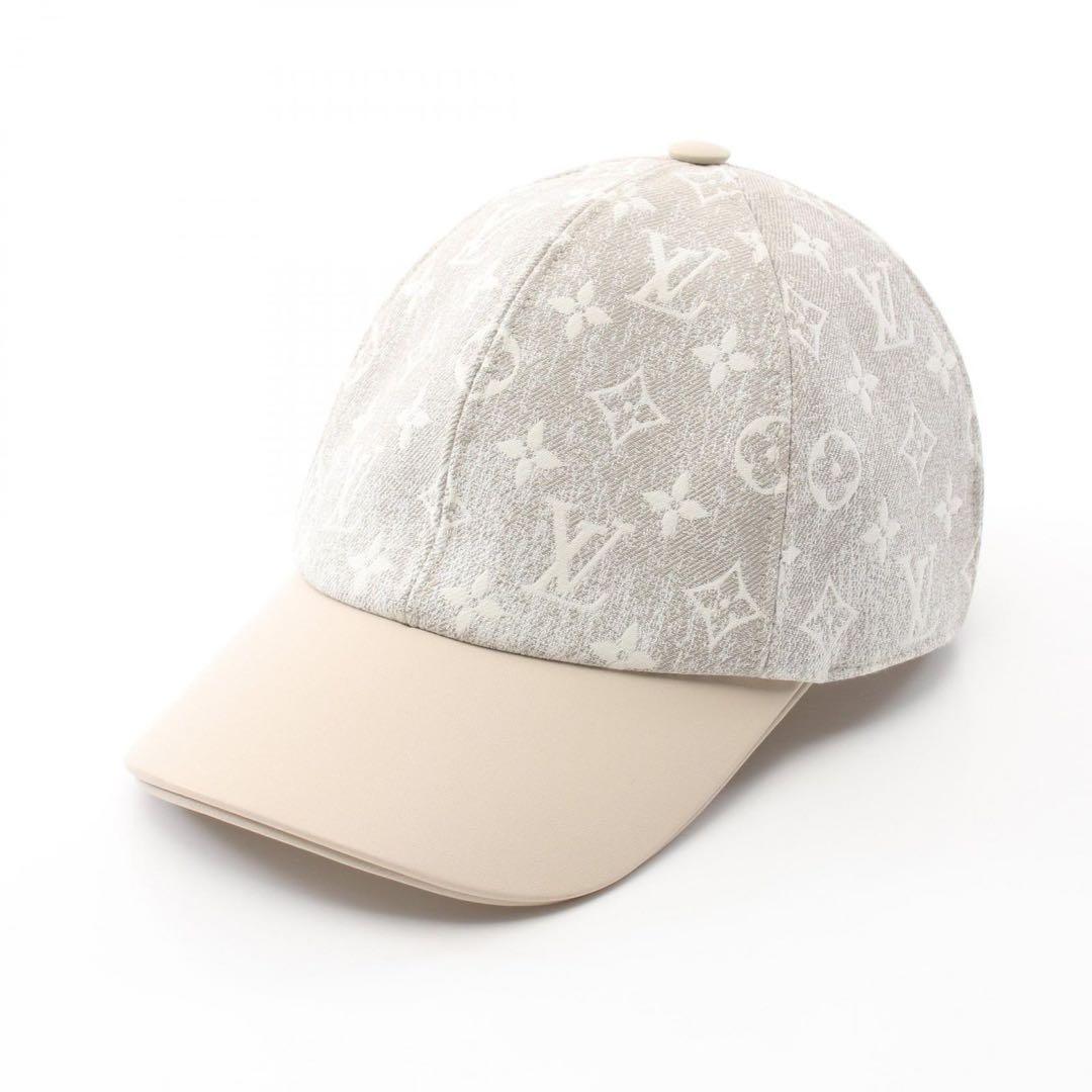 ルイヴィトン　LOUIS VUITTON キャップ　帽子　ベージュ　レザー　58