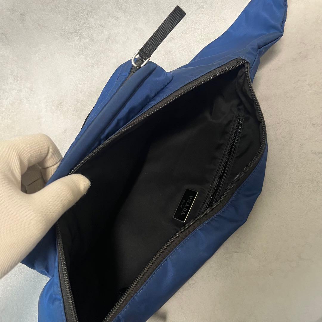 人気】PRADA ウエストバッグ 2VL005 三角ロゴ ブルー ナイロン - メルカリ