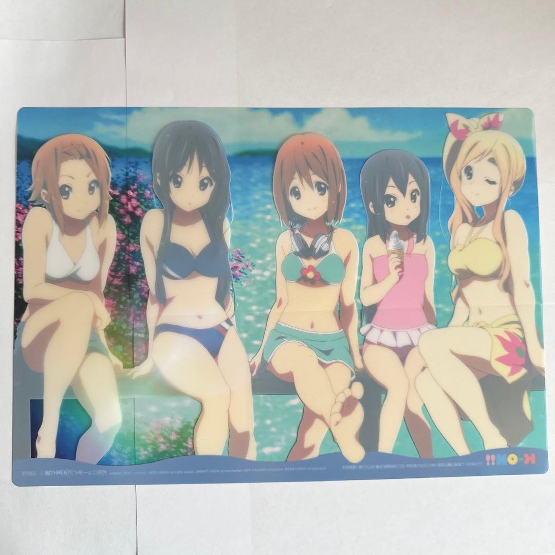 けいおん！ クリアポスター 水着 平沢唯 秋山澪 田井中律 琴吹紬 中野