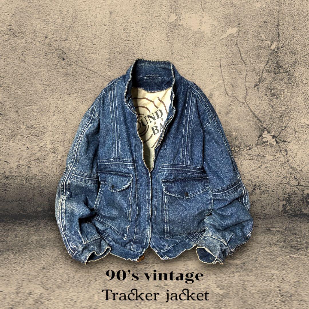 90s デニムジャケット ジップアップ 短丈 ワークジャケット フェード