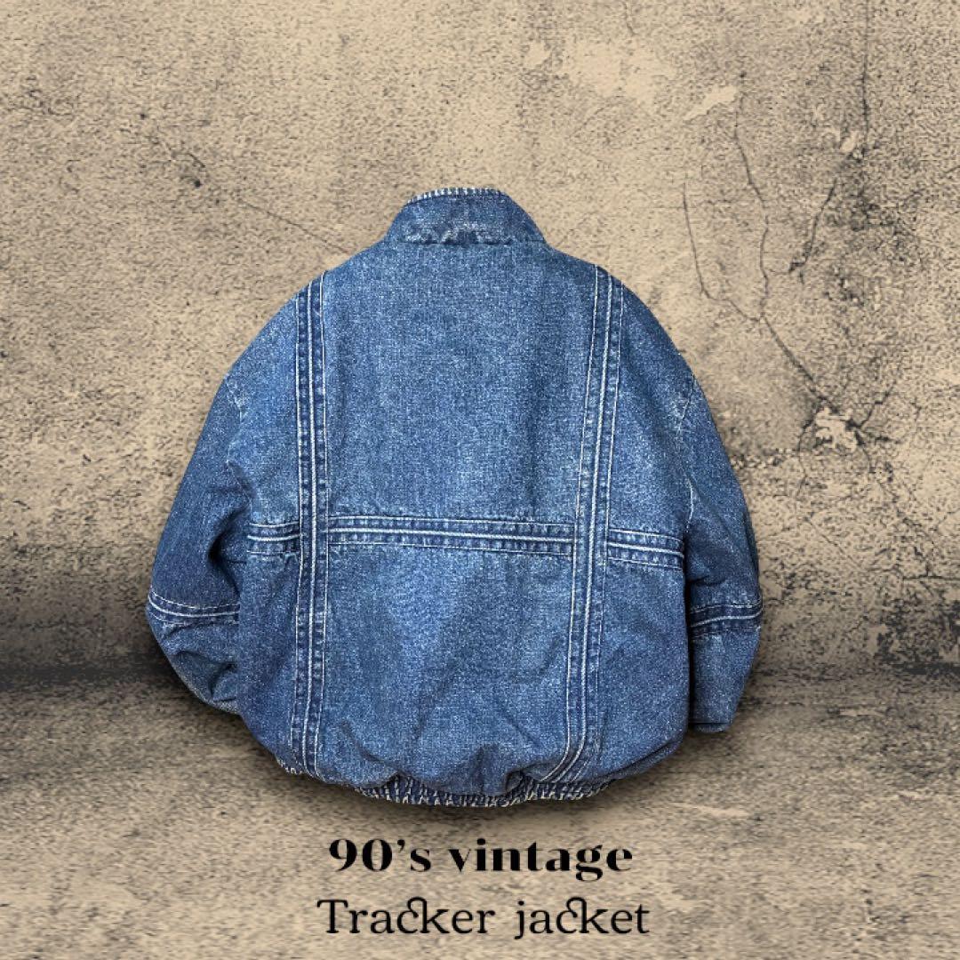 90s デニムジャケット ジップアップ 短丈 ワークジャケット フェード