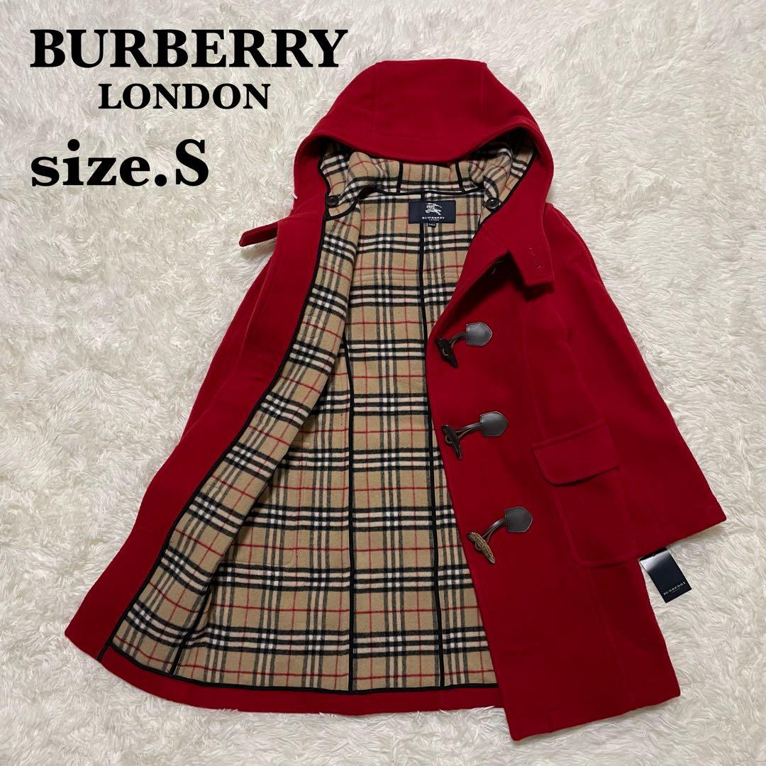 未使用　バーバリーロンドン　ノバチェック　ダッフルコート　デッドストック　赤