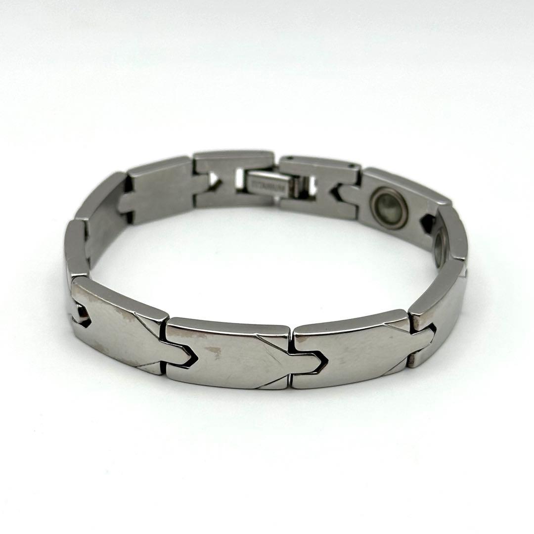 サングリエヨシミ 健康ブレスレット TITANIUM シルバーカラー SSサイズ