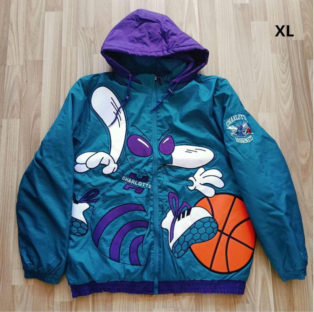 スターター NBA シャーロット ホーネッツ ナイロンジャケット スタジャンXL