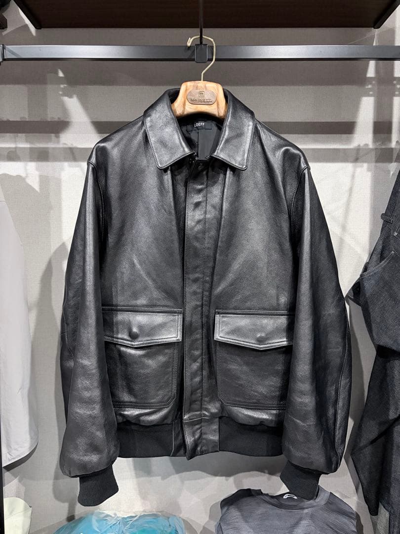 LOEFF / ラムレザー フライトジャケット黒　サイズ:2