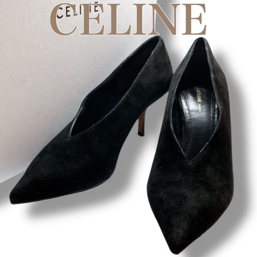 セリーヌ イタリア製 ヒールパンプス フィービーファイロ スエード ブラック35