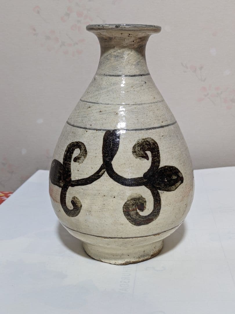 ♢朝鮮陶磁 鶏龍山 粉青沙器 鉄絵刷毛目徳利 酒器 置物飾り 古美術骨董