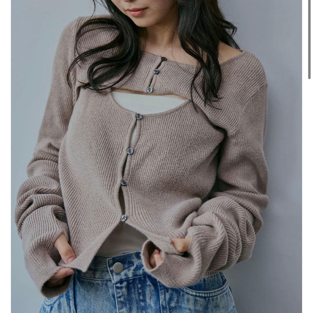 トップス Andequal docking lib knit