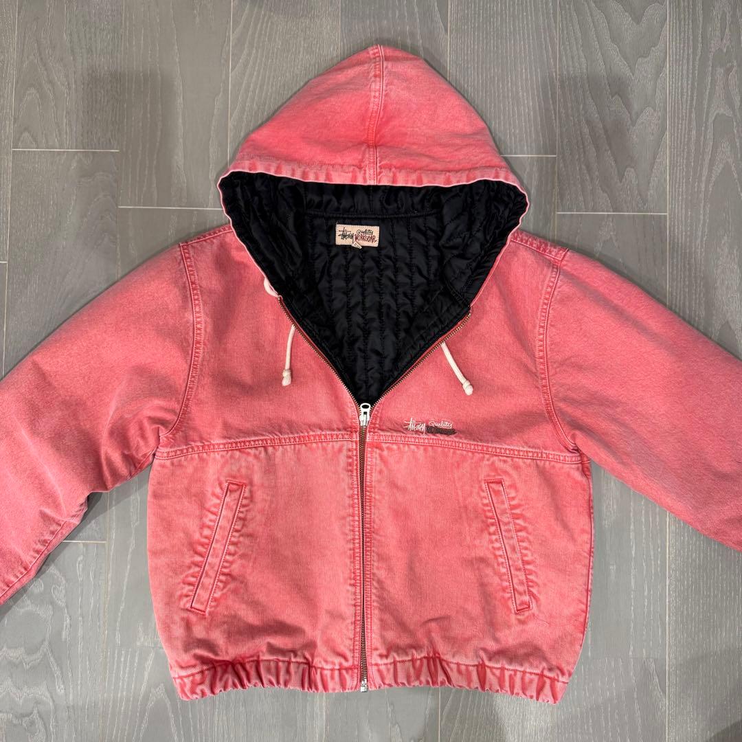 Stussy DONGBAR フード付きジャケット ピンク Mサイズ STUSSY ステューシー アウター ブルゾン Mサイズ ナイロンジャケット
