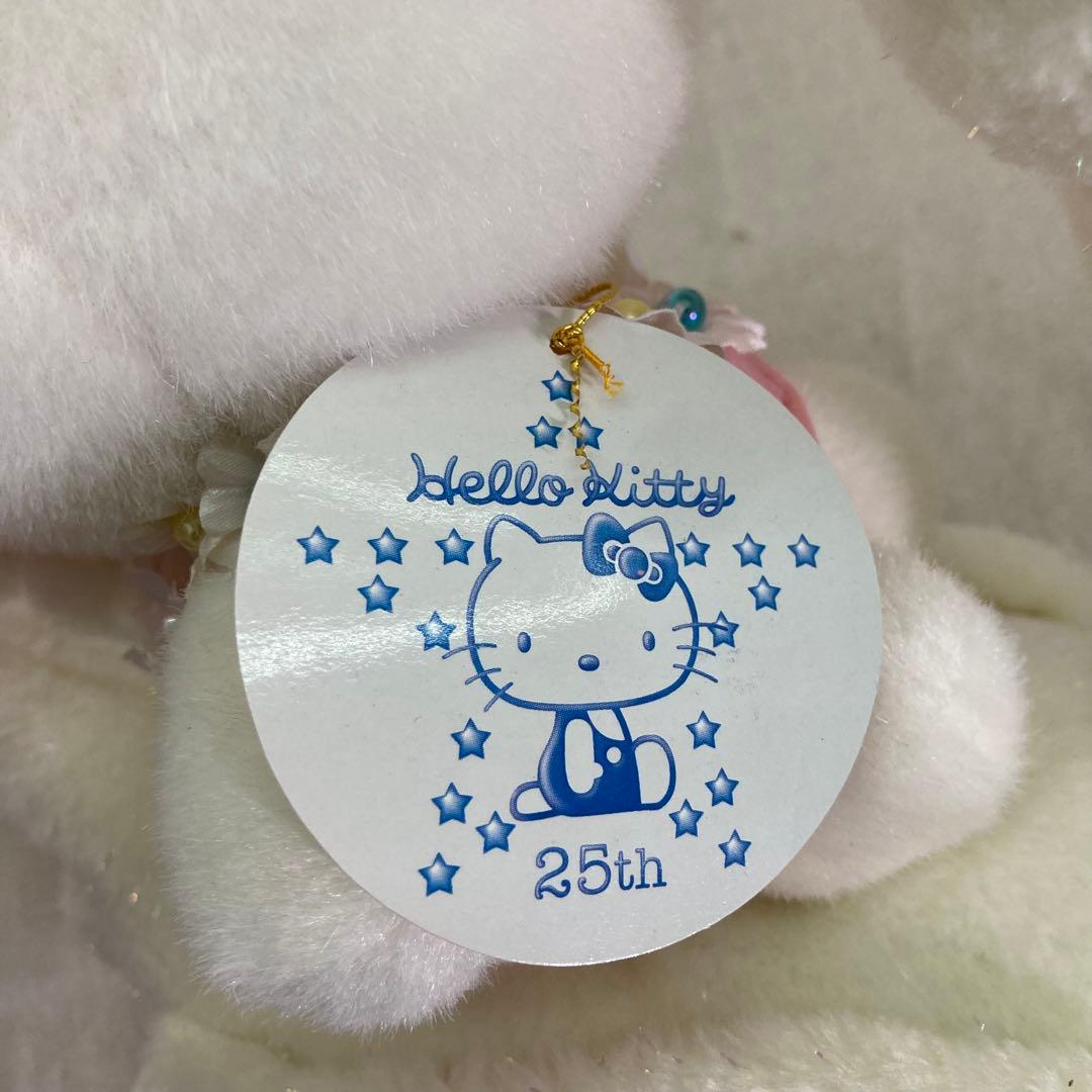 タグ付き】ハローキティ ぬいぐるみ M スワン 25周年 サンリオ Kitty