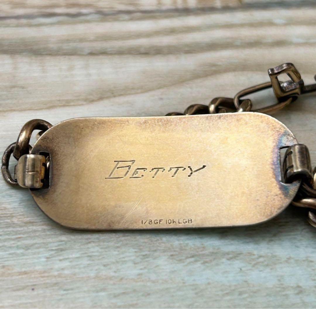 希少 US ARMY 陸軍 IDブレスレット 10K 金張り 約17cm