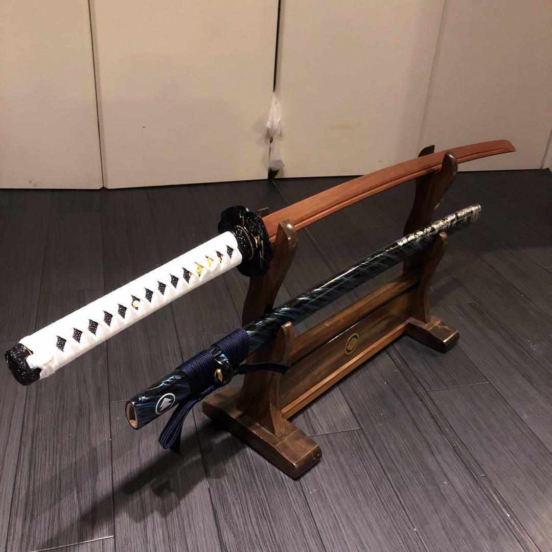 美品　高級模造刀　ローズウッド　木刀　鞘付き木刀　拵え　高級居合刀　白拵え