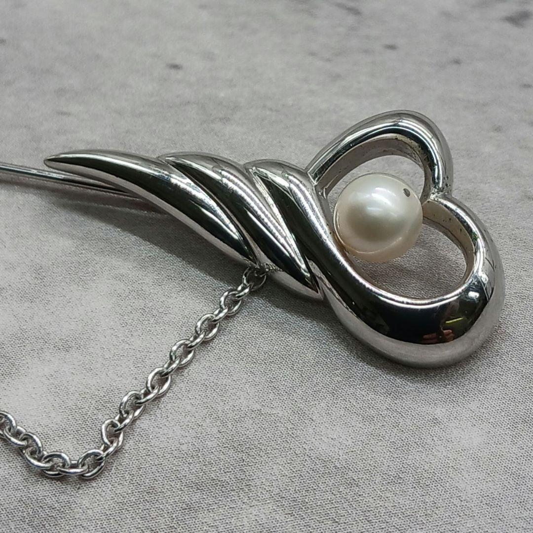 ✨美品✨ 田崎真珠 タサキ ピンブローチ アコヤパール シルバー ハート