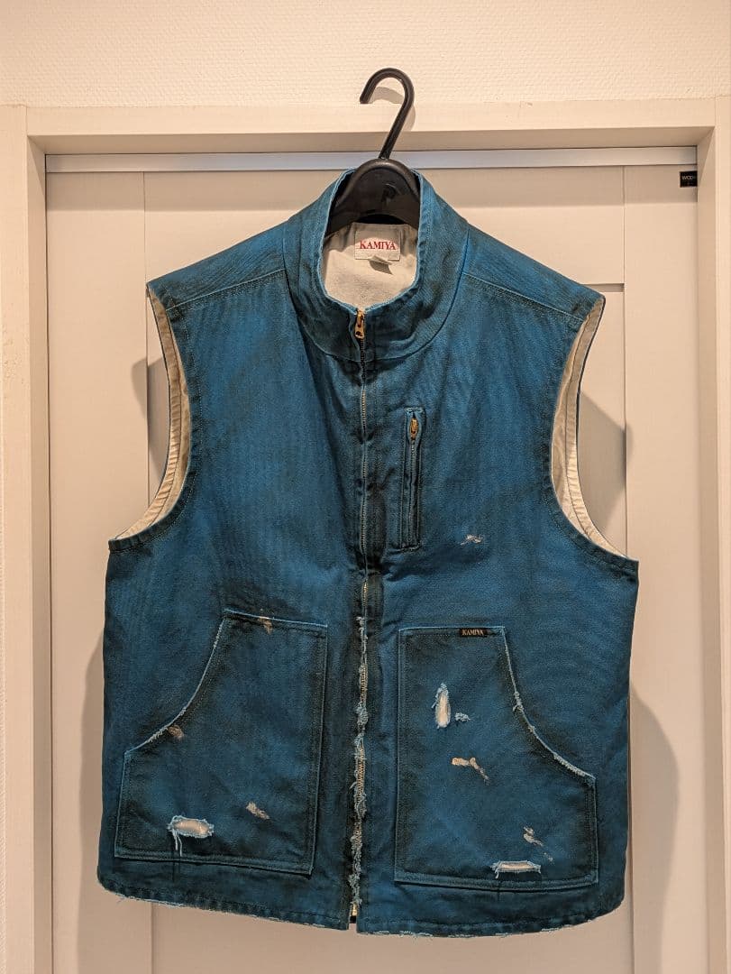 J&Y KAMIYA カミヤ BORO DUCK VEST ブルー M KAMIYA - ボロダックベスト - BORO Duck Vest GREY | ADDICT WEB SHOP