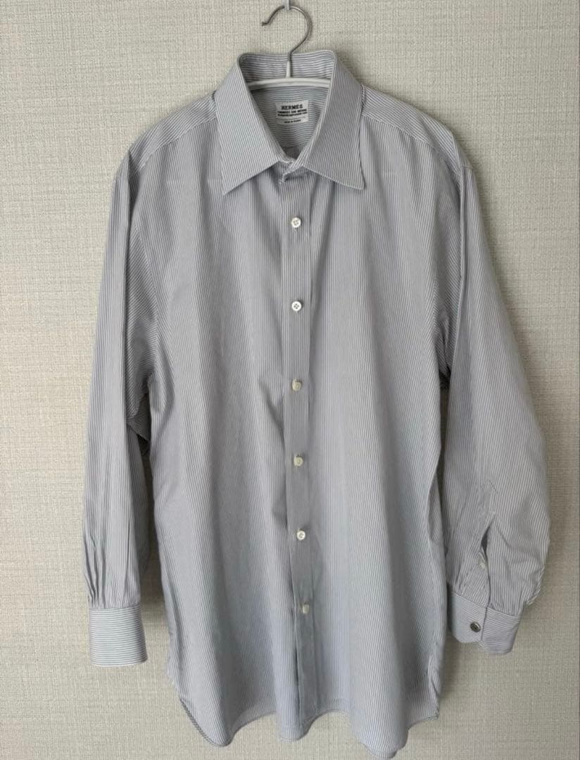 エルメス Hermès シャツ セリエ 銀ボタン フランス製