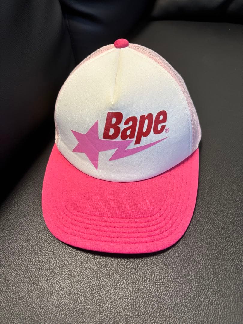 A BATHING APE メッシュキャップ　ピンク