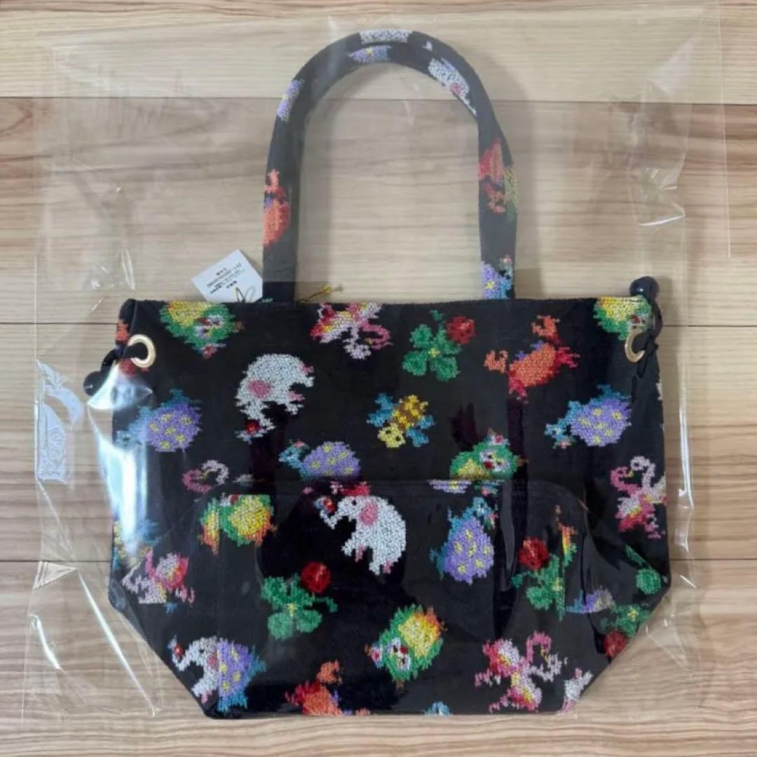 新品未使用】フェイラー×神崎恵さんコラボ 巾着バッグ⭐︎ネイビー