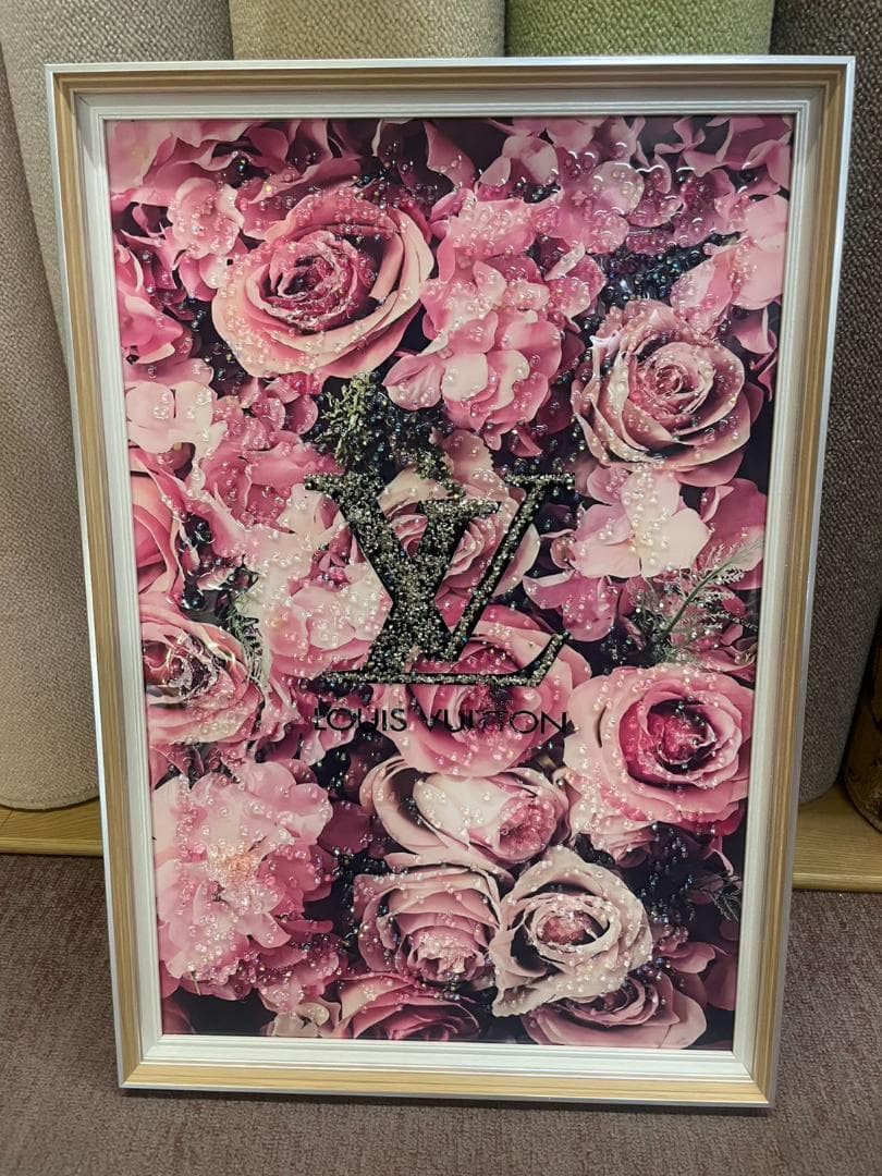 水晶絵　アートパネル　オマージュアート　ブランド　バラ　ローズ　絵画　絵　壁掛け Amazon.co.jp: オマージュアート アートパネル ブランド アート 絵画