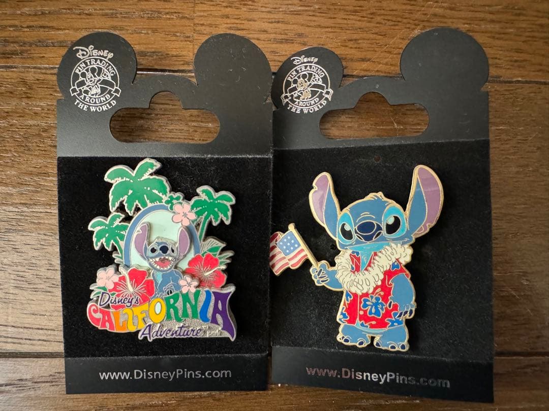 カリフォルニア ディズニーランド スティッチ ピンバッジ 2個セット
