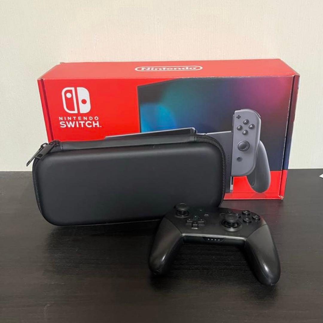 Nintendo Switch 本体 グレー プロコン ケース付き
