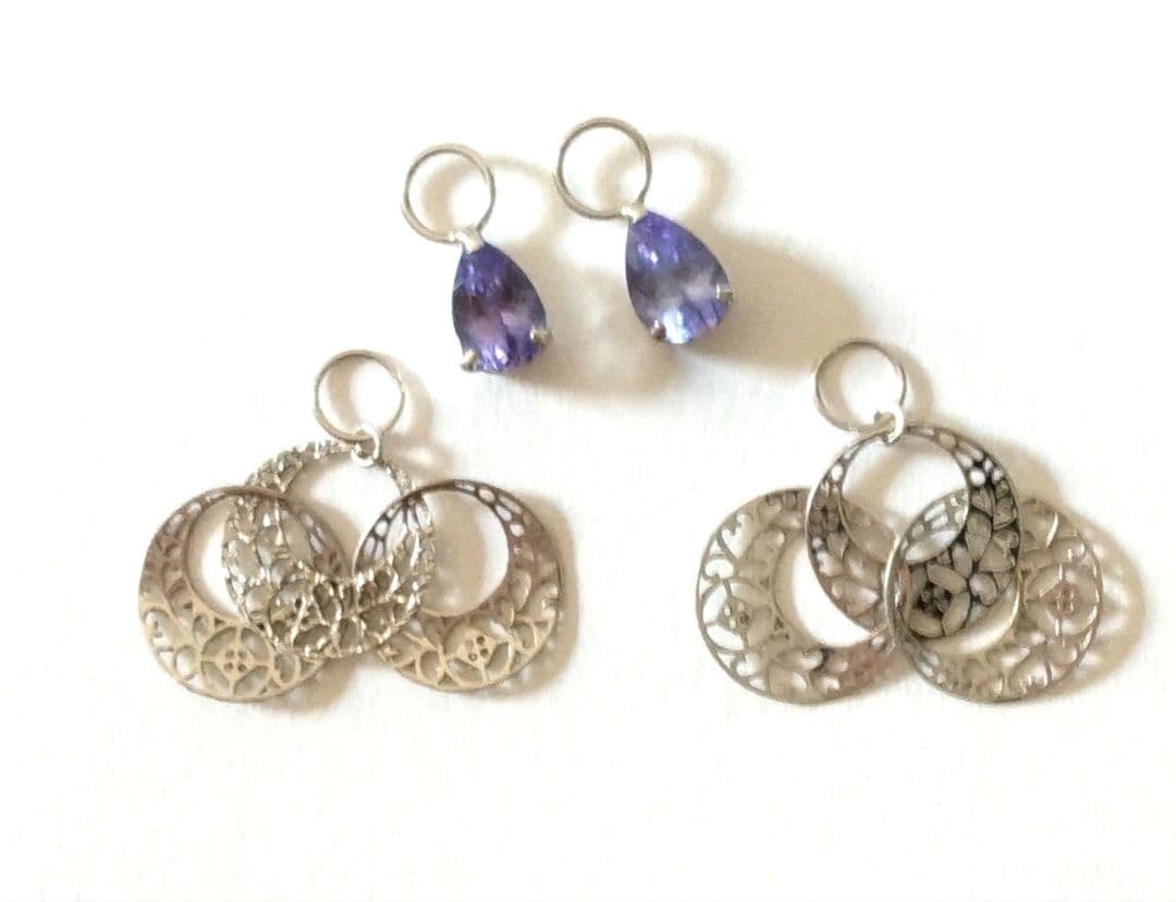 18KWタンザナイト＊シャインサークルチャーム2点セット