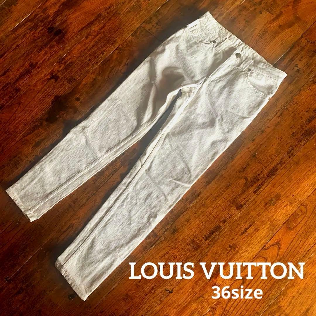 LOUIS VUITTONホワイト スリムフィット デニムパンツ