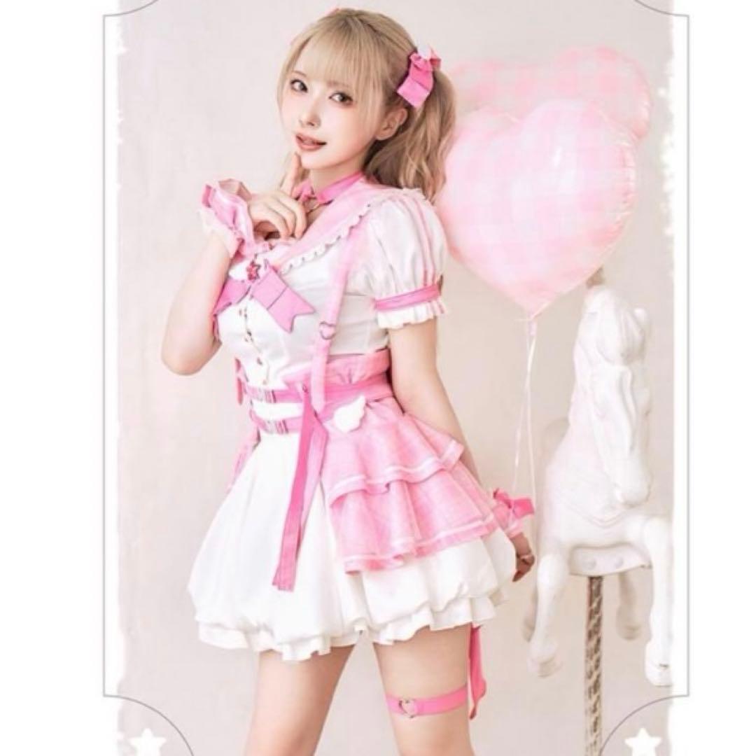 【日曜まで値下】マリームーン　魔法少女　ファンシーチェックセーラー　ライトピンク