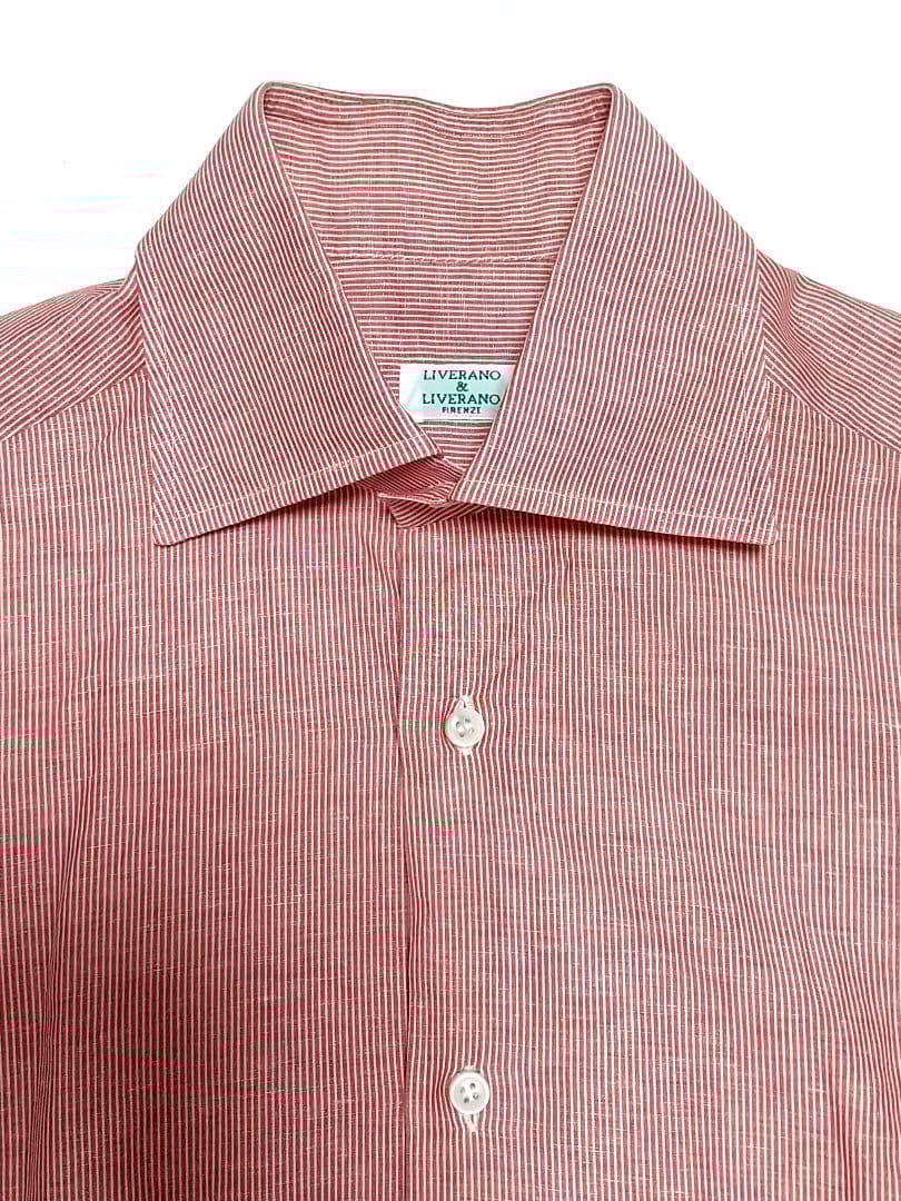 LIVERANO&LIVERANO リベラーノリベラーノ 麻綿 ストライプシャツ