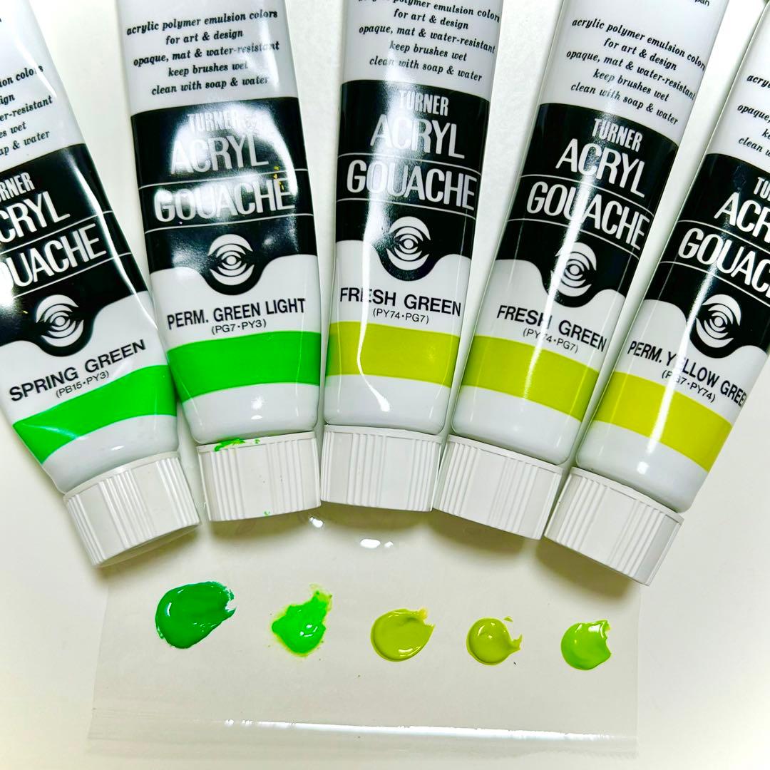 中古セット 】［ 黄緑系 ］アクリルガッシュ （ターナー） - メルカリ